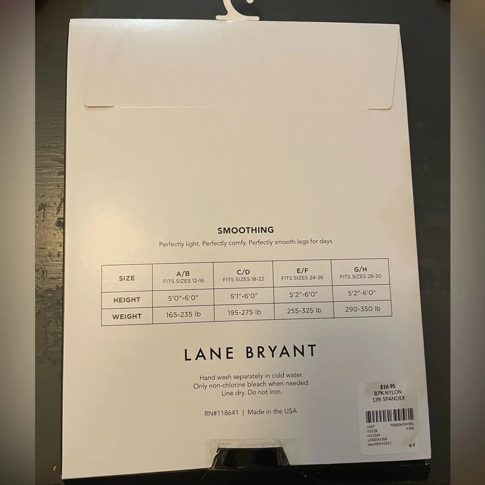 Lane Bryant Smoothing tights size e/f plaza taupe shimmer sheer denier 20 3x
